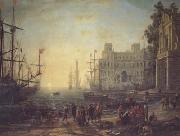 Claude Lorrain Port with the Ville Medici (mk17) oil on canvas